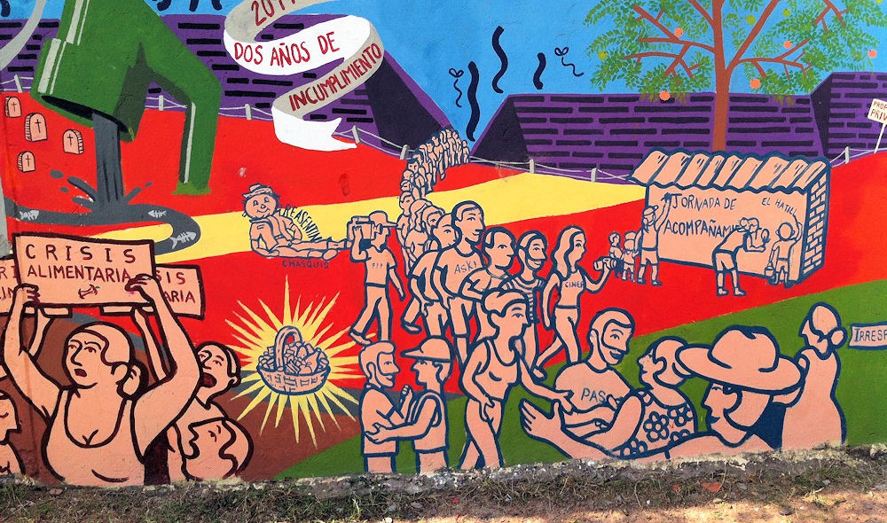 Wandgemälde zur Problematik der Gemeinde El Hatillo - Cesar