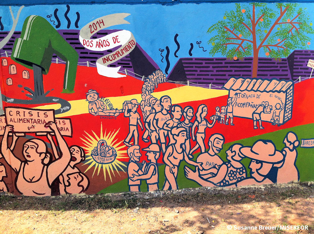 Wandgemälde zur Problematik der Gemeinde El Hatillo - Cesar 
