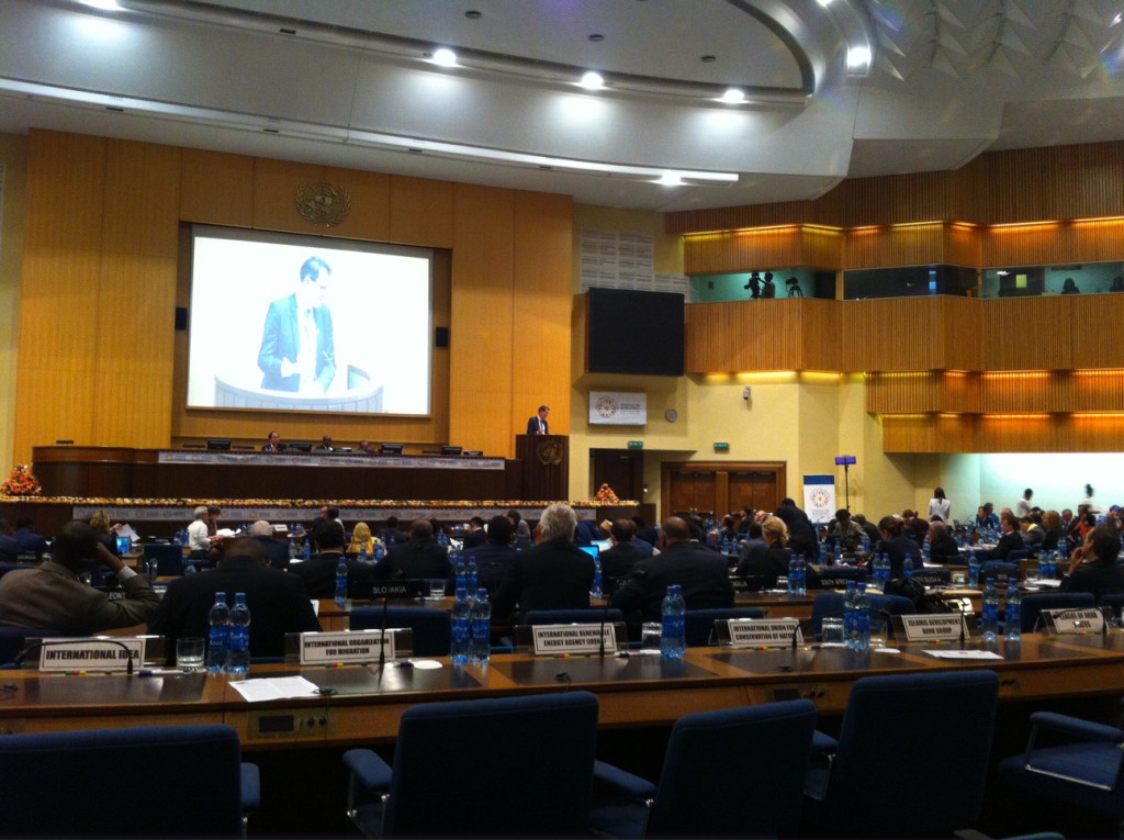 Bundesminister Gerd Müller, BMZ bei seiner Rede vor dem Plenum der 3. Konferenz für Entwicklungsfinanzierung, in der er ein Ende der Steuervermeidungstricksereien transnationaler Konzerne anmahnte.