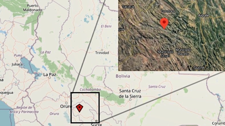 Kartenausschnitt Projektgebiet Nord-Potosí in Bolivien