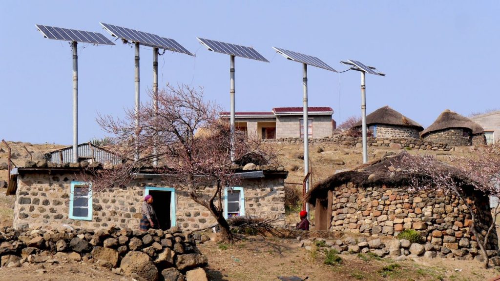 Solarenergie Lesotho Bergdorf