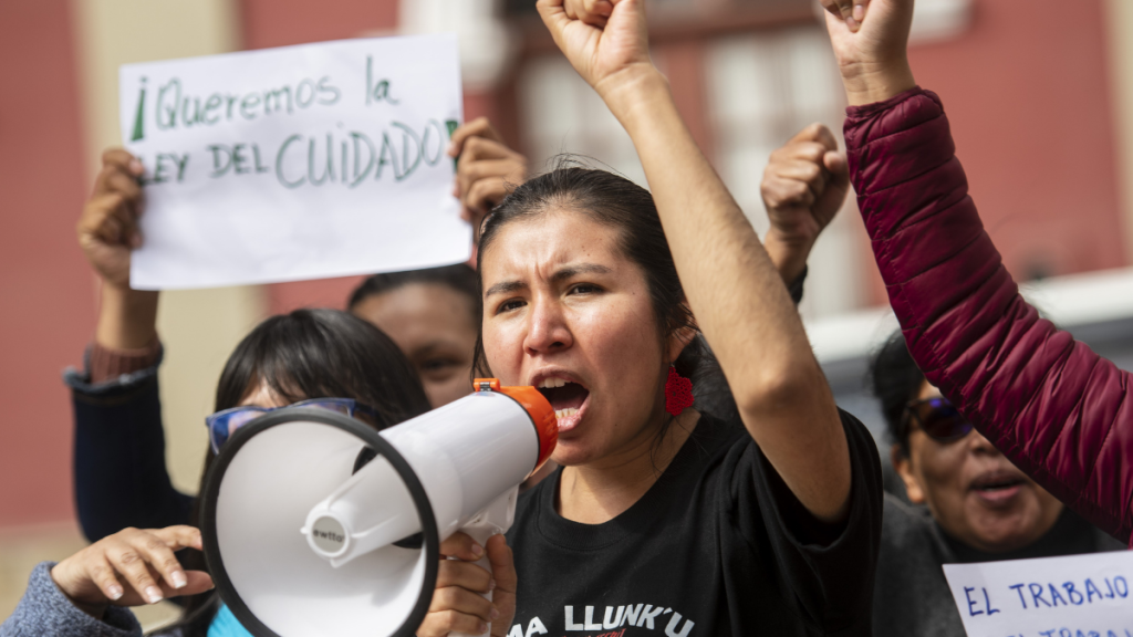 Protestierende Frauen in Bolivien