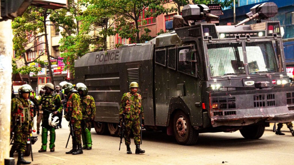 Polizeiaufgebot in Nairobi bei einer Demonstration
